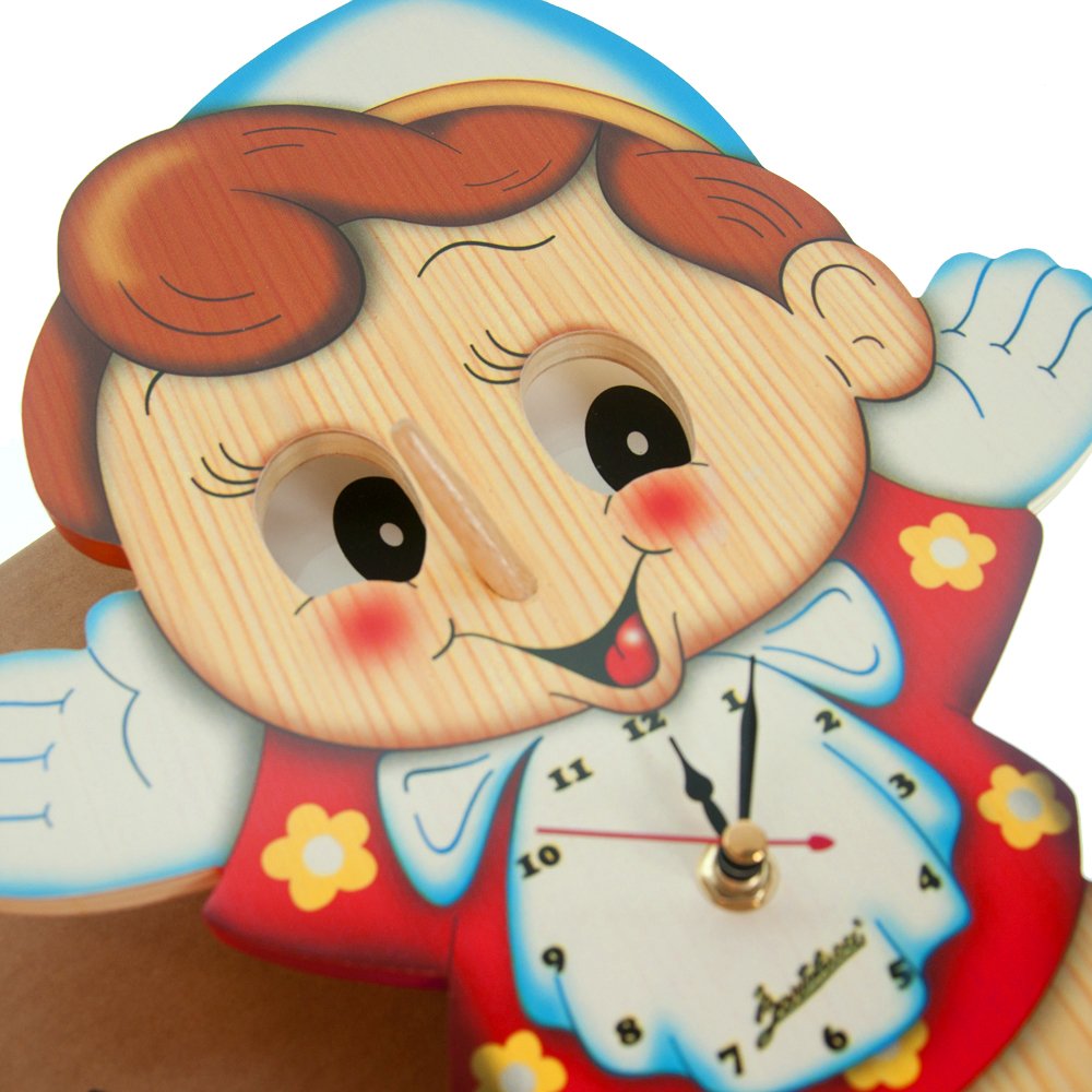 Amazon.co.jp: イタリアBartolucci 木製目が動く掛け時計 ピノキオ